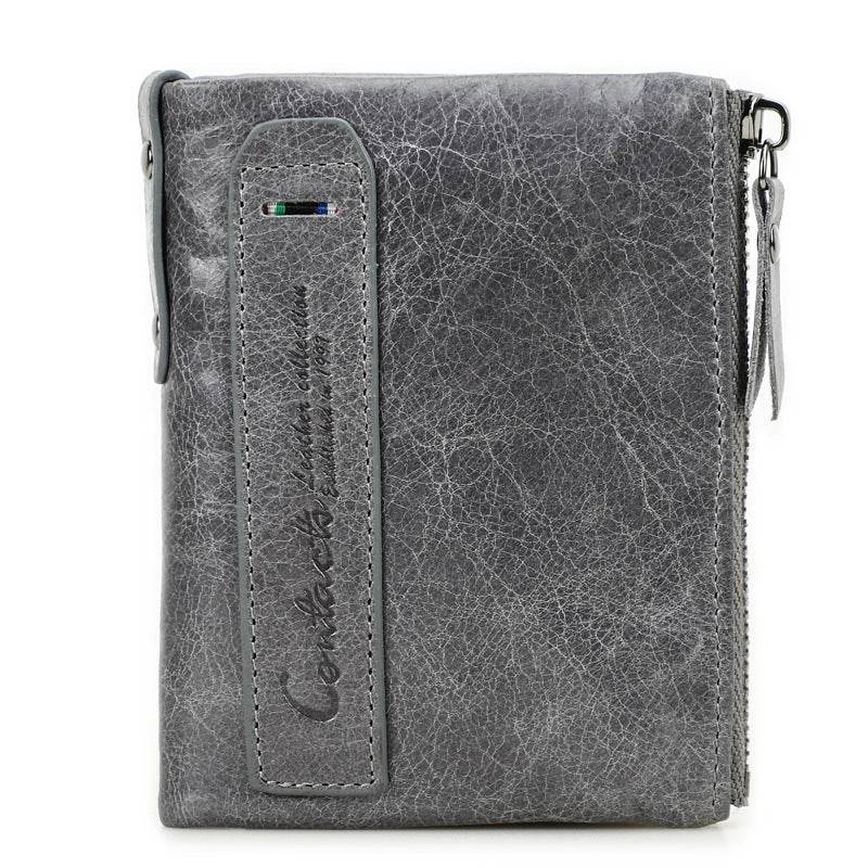Chic Men’s Short Wallet – Genuine Leather Coin Purse with Minimalist Design - grabzbags.com