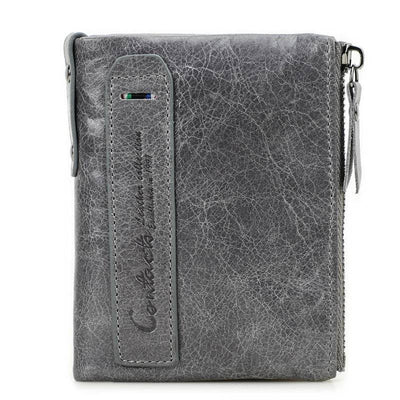 Chic Men’s Short Wallet – Genuine Leather Coin Purse with Minimalist Design - grabzbags.com