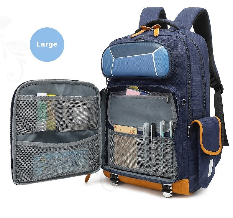 Transparent Waterproof Schoolbag for Students – Durable Polyester Backpack with Anti-Theft Design & Air Pillow Straps