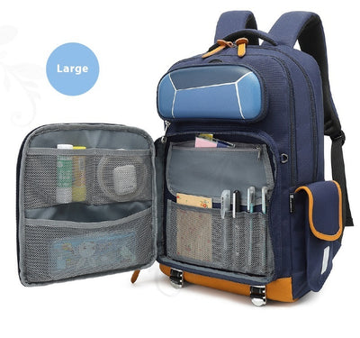 Transparent Waterproof Schoolbag for Students – Durable Polyester Backpack with Anti-Theft Design & Air Pillow Straps