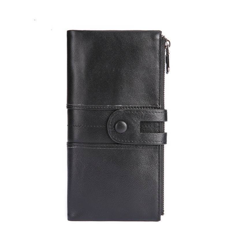 Women’s Retro Leather RFID Wallet – Stylish Long Wallet for Everyday Use - grabzbags.com