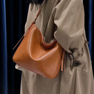 Women’s Large-Capacity Leather Messenger Bag – Stylish Shoulder Crossbody - grabzbags.com