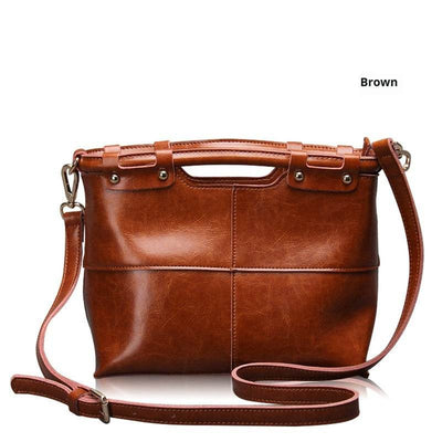 Women’s Retro Leather Messenger Bag – European & American Solid Color Crossbody - grabzbags.com