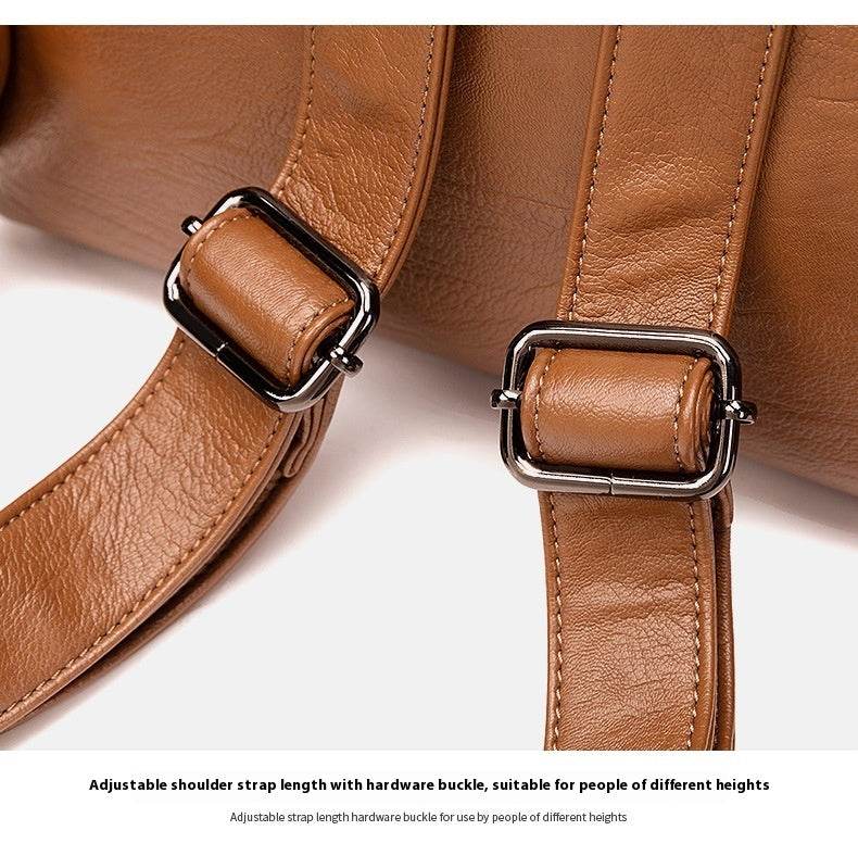 Women’s Minimalist Leather Backpack – Stylish & Versatile Casual Bag - grabzbags.com