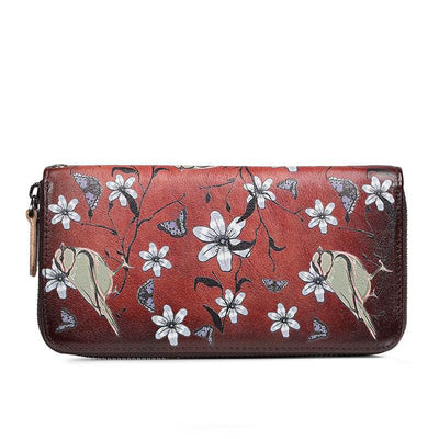 Fashion Women’s Leather Wallet – Vintage Zipper Design in First Layer Cowhide - grabzbags.com