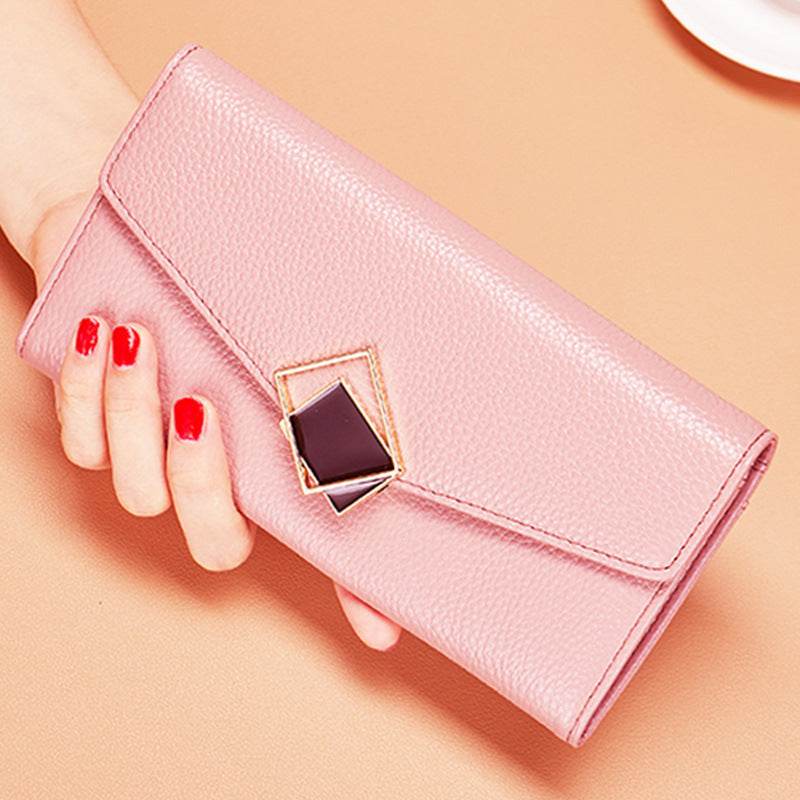 Elegant Women’s Long Genuine Leather Wallet – Large-Capacity Zipper Clutch Purse - grabzbags.com