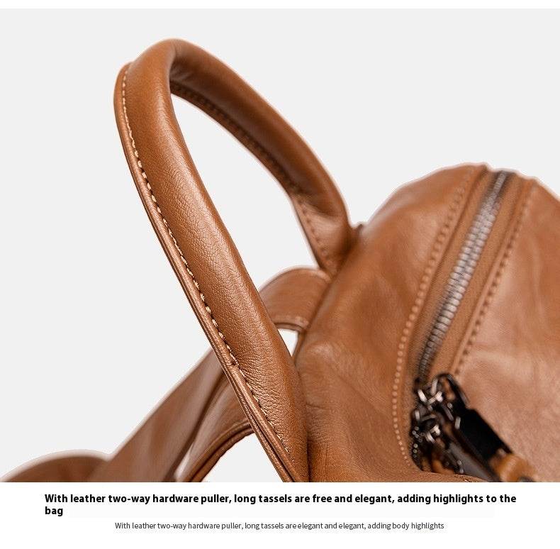 Women’s Minimalist Leather Backpack – Stylish & Versatile Casual Bag - grabzbags.com