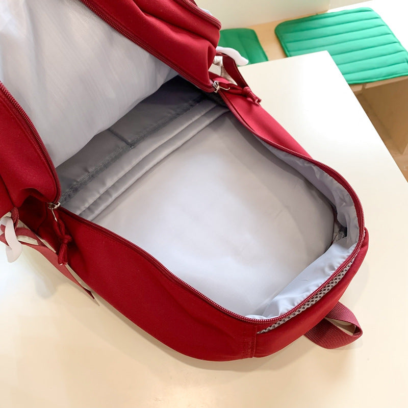 Fashion Personalized Large Capacity Backpack – Lightweight Nylon Schoolbag for Women & Men, Solid Color Travel & Daily Backpack