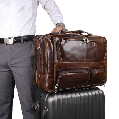 Large-Capacity Leather Laptop Briefcase – Business Computer Handbag - grabzbags.com