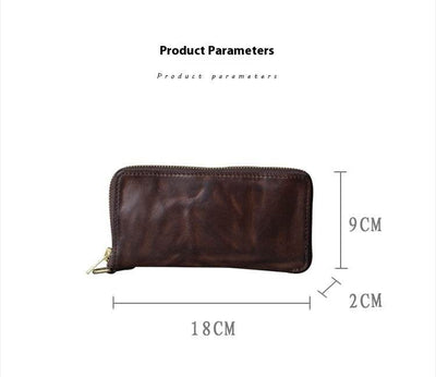 Vintage Retro Multi-Functional Long Wallet – Genuine Leather Clutch Purse for Women - grabzbags.com