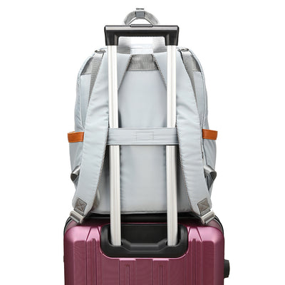 Multifunctional Mother & Child Leisure Bag – Large Capacity Canvas Mommy Backpack with Contrast Color Design