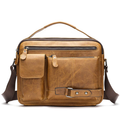 Men’s Premium Oil Wax Leather Messenger Bag – High-End Genuine Leather Crossbody - grabzbags.com
