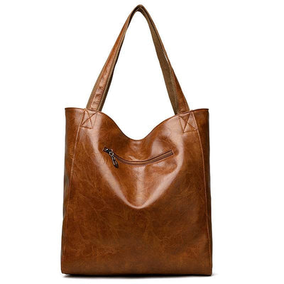 Retro Oil Wax Leather Women’s Shoulder Bag – Simple & Versatile Commuter Tote - grabzbags.com