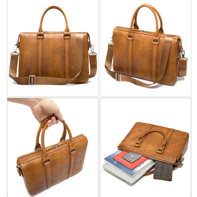 Men’s Genuine Leather Briefcase – Cowhide Business Laptop Bag