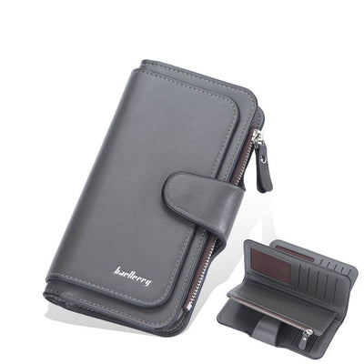 Women’s Korean Style Tri-Fold Long Wallet – Clutch with Zipper & Multiple Card Slots - grabzbags.com