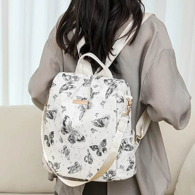 Butterfly Print Shoulder Backpack – Large Capacity Fashion Bag for Women & Girls - grabzbags.com