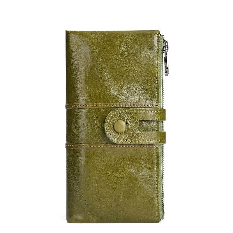 Women’s Retro Leather RFID Wallet – Stylish Long Wallet for Everyday Use - grabzbags.com