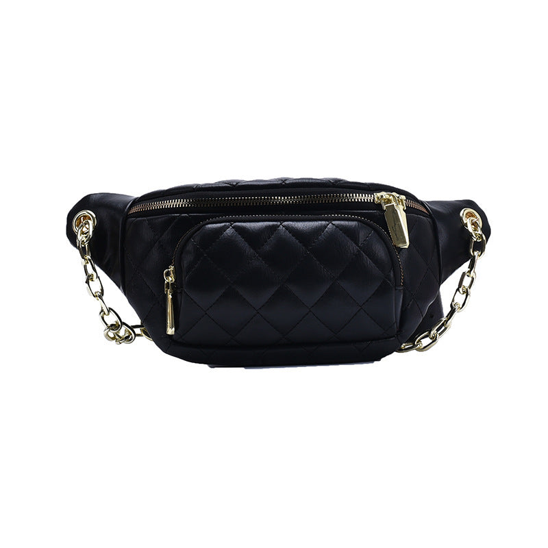 Korean Style Rhombus Chain Shoulder Bag – Fashion PU Crossbody