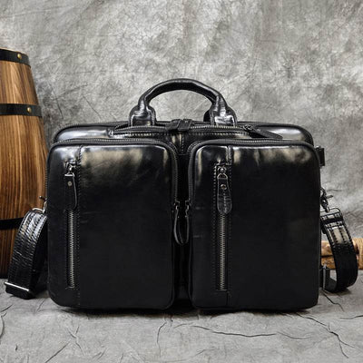Men’s Leather Business Briefcase – Fashionable Unique Professional Laptop Bag - grabzbags.com