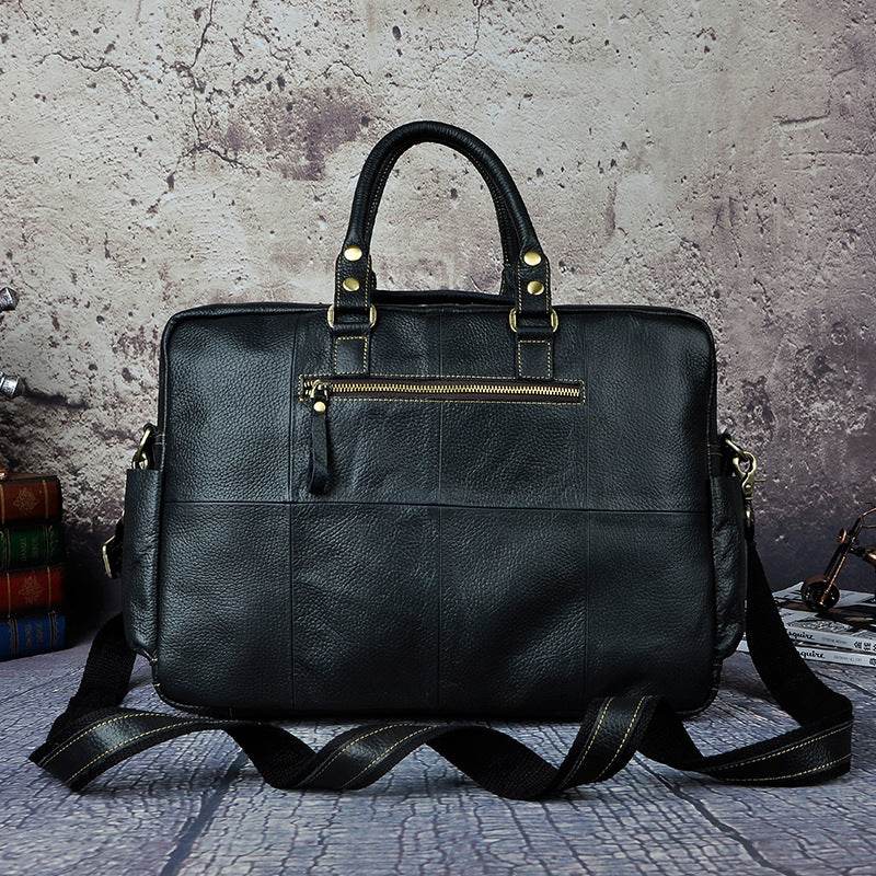 Men’s 16-Inch Leather Briefcase – First Layer Cowhide Large Capacity Business Bag - grabzbags.com