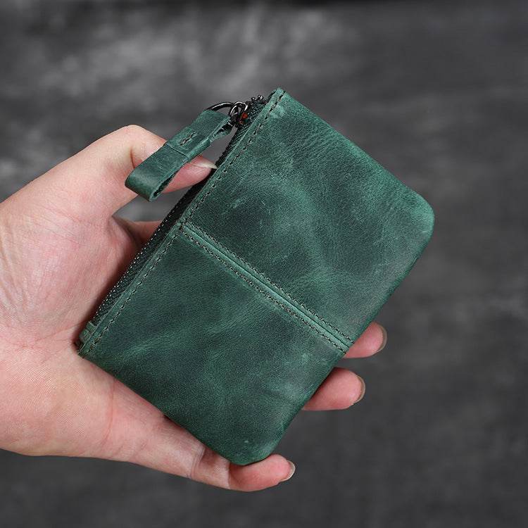 Crazy Horse Leather Coin Purse for Men – Vintage Retro Style Pocket Wallet - grabzbags.com