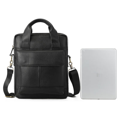 Men’s Retro Leather Briefcase – Genuine Cowhide Business Handbag