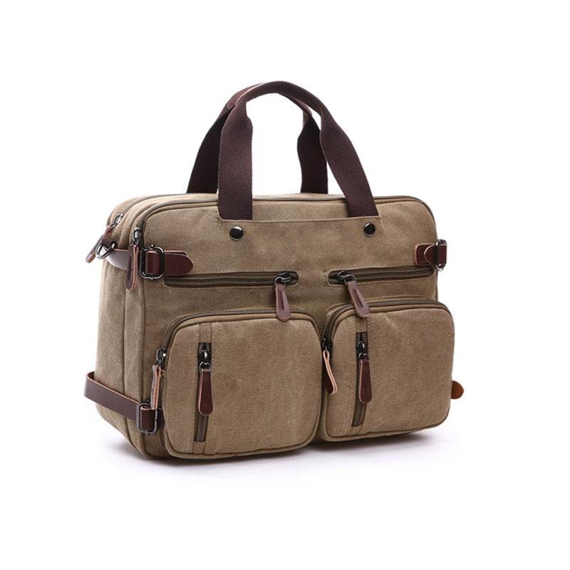 Men’s Casual Canvas Briefcase – Large-Capacity Handbag with Zipper Closure for Work & Travel - grabzbags.com
