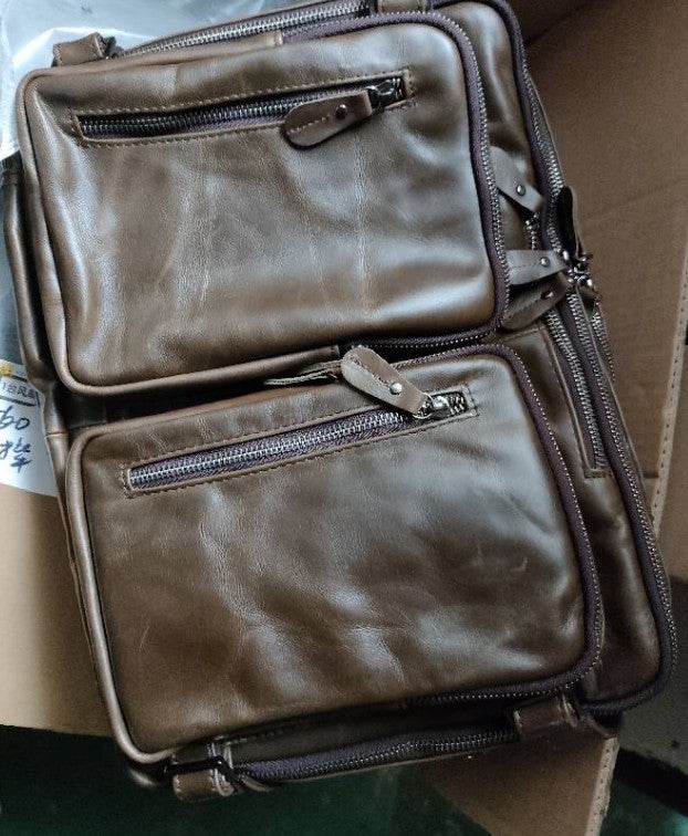 Men’s Multifunctional Leather Bag – First-Layer Imported Cowhide Shoulder & Business Bag - grabzbags.com