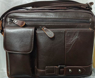Men’s Premium Oil Wax Leather Messenger Bag – High-End Genuine Leather Crossbody - grabzbags.com
