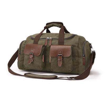 European-American Style Canvas Travel Bag – Portable Weekender Duffel - grabzbags.com