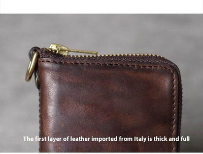 Vintage Retro Multi-Functional Long Wallet – Genuine Leather Clutch Purse for Women - grabzbags.com
