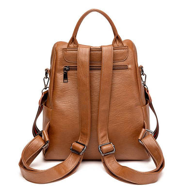 Women’s Minimalist Leather Backpack – Stylish & Versatile Casual Bag - grabzbags.com