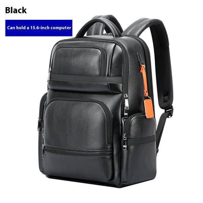 Men’s Business Leather Laptop Backpack – Large Capacity Computer Bag for Work & Travel - grabzbags.com