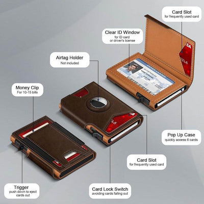 Men’s Metal Card Holder – RFID Anti-Theft Slim Wallet with Swipe Protection - grabzbags.com