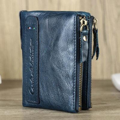 Chic Men’s Short Wallet – Genuine Leather Coin Purse with Minimalist Design - grabzbags.com