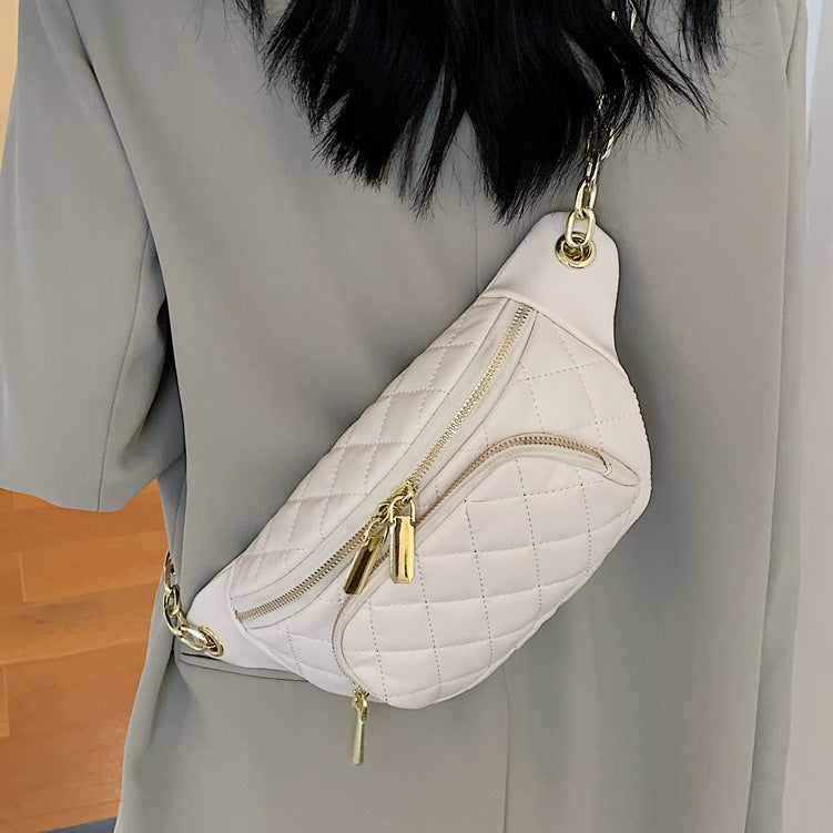 Korean Style Rhombus Chain Shoulder Bag – Fashion PU Crossbody
