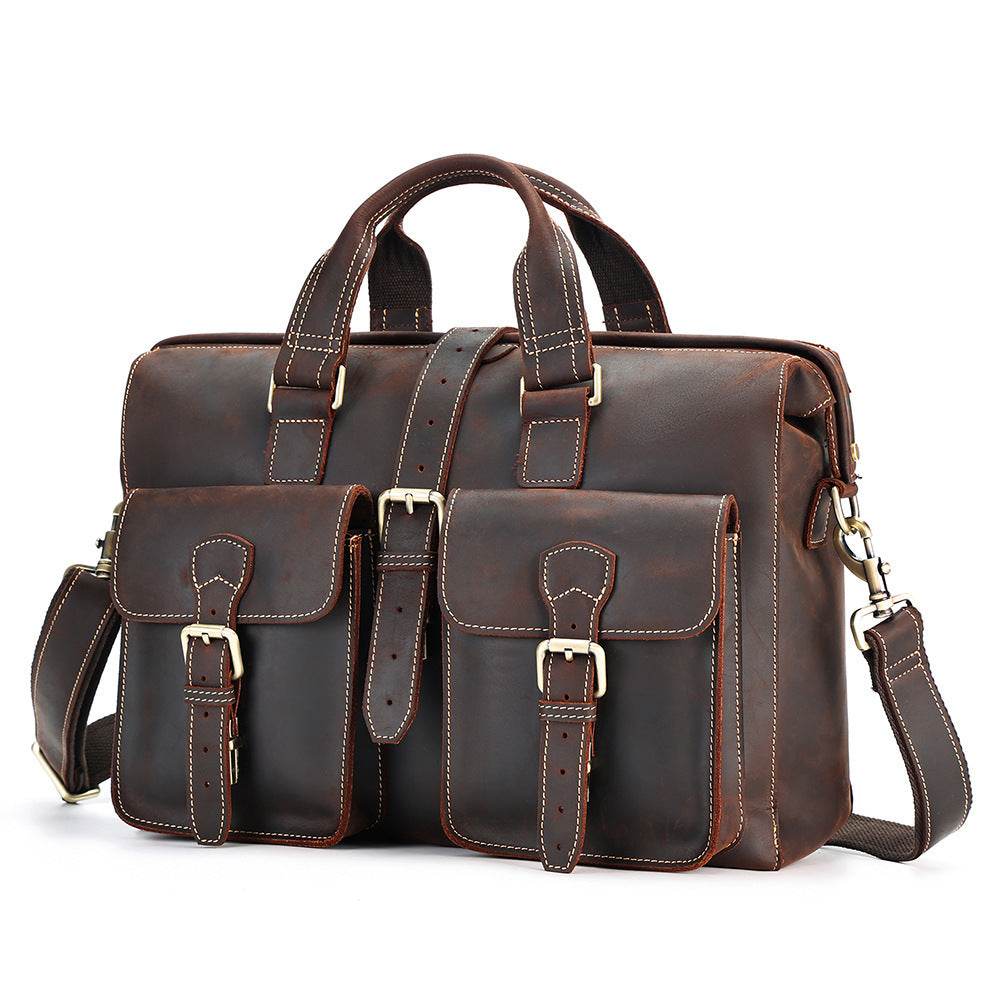 New Genuine Leather Business Handbag – Men’s Professional Briefcase & Office Bag - grabzbags.com