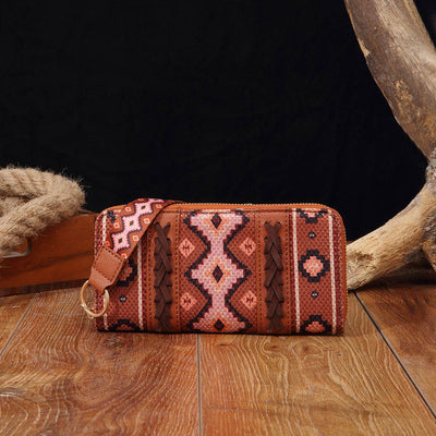 Bohemian Style Women's Wallet – Vintage Cotton & Linen Hand-Carry Card Holder Purse - grabzbags.com