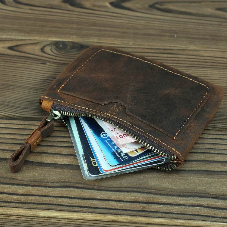 Crazy Horse Leather Coin Purse for Men – Vintage Retro Style Pocket Wallet - grabzbags.com