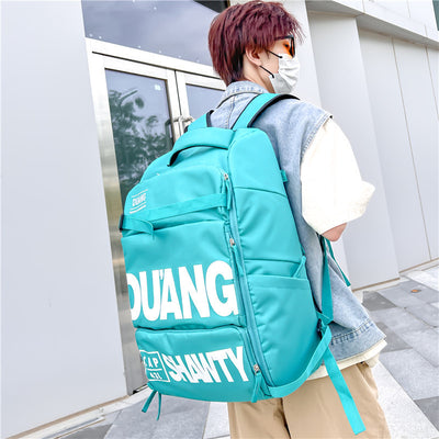 Stylish large-capacity men’s travel backpack with Oxford cloth design. Hand-held, multifunctional, durable, and perfect for school, work, or weekend trips.