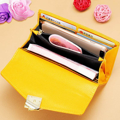 Elegant Women’s Long Genuine Leather Wallet – Large-Capacity Zipper Clutch Purse - grabzbags.com