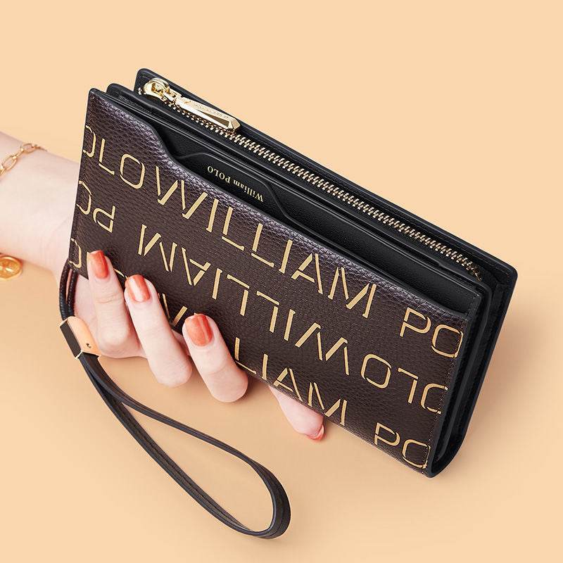 Women's Leather Wallet – Premium First Layer Cowhide Long Bifold Purse with Card Holder - grabzbags.com