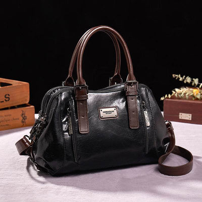 Women’s Large-Capacity Soft Leather Bag – One-Shoulder Portable Messenger Handbag - grabzbags.com