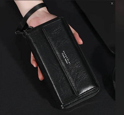 Men’s Casual Long PU Wallet – Multiple Card Slots, Slim & Durable - grabzbags.com