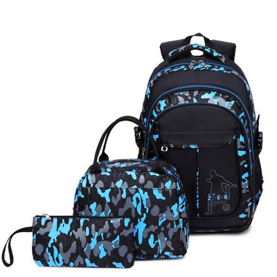Camouflage Schoolbag 3-Piece Set – Backpack, Lunch Bag & Pencil Case for Students - grabzbags.com