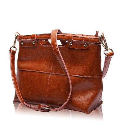 Women’s Retro Leather Messenger Bag – European & American Solid Color Crossbody - grabzbags.com