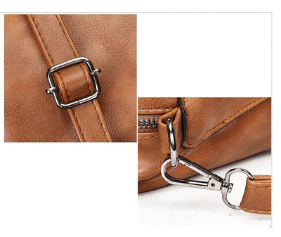 European & American Style PU Leather Boston Bag for Women – Large Retro Handbag with Belt Decoration, Trendy Cross-Border Fashion Tote