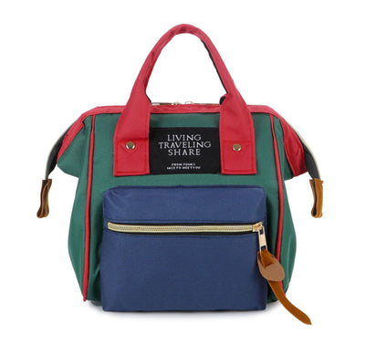 Cute Oxford Backpack for Women – Mini Zipper Handbag & Mommy Bag with Two Straps, Casual Baby Mom Bag