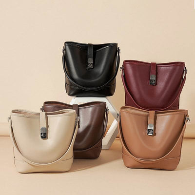 Women's Bucket Bag – High-Quality Cowhide Shoulder Handbag for Everyday Fashion - grabzbags.com