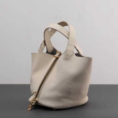 Cowhide Painted Vegetable Basket Bag – Portable Women’s Shoulder Bag with Adjustable Strap - grabzbags.com